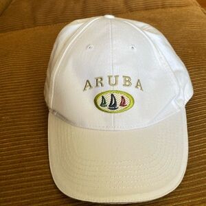 White Denim Baseball Hat ARUBA Logo. $11.